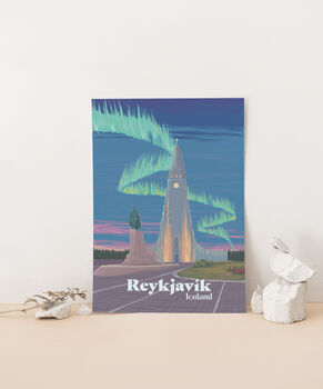 Reykjavik Iceland Travel Poster Art Print, 3 of 8