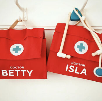 Personalised Wooden Doctors Set Toy, 4 of 4