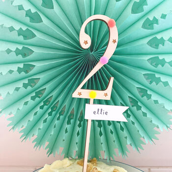 Age Two Wooden Cake Topper, 2 of 2