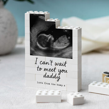 Personalised New Baby Bump Announcement Block For Dad, 6 of 11