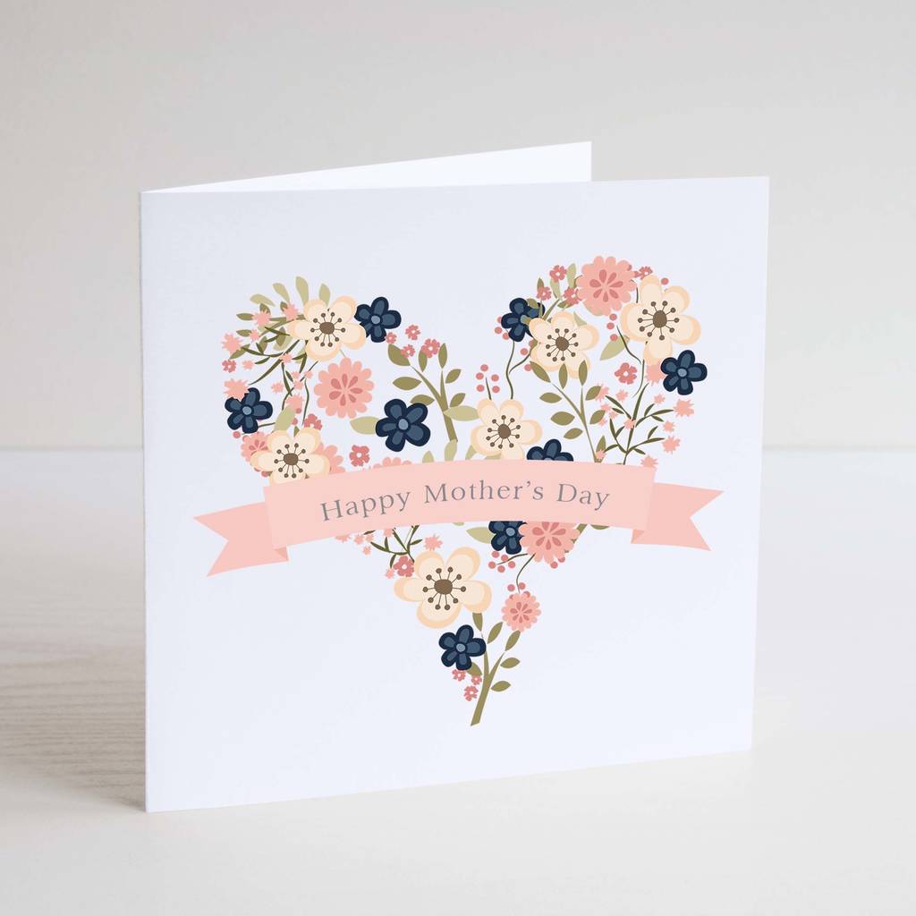 floral heart mothers day card by gorgeous creations ...