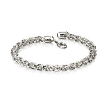 Mens Sterling Silver Heavy Wheat Chain Bracelet, 4 of 8