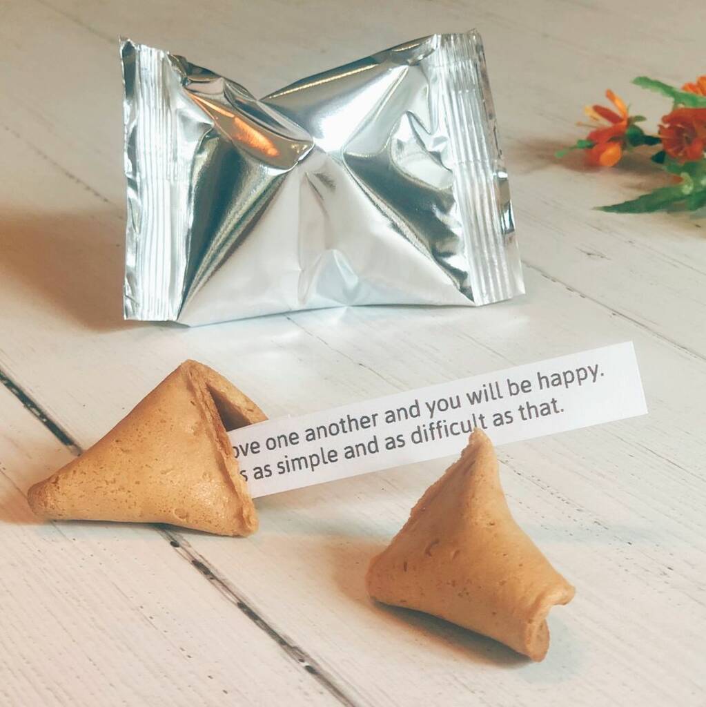 Unusual Wedding Favours Fortune Cookies Silver Wrap By Bunting