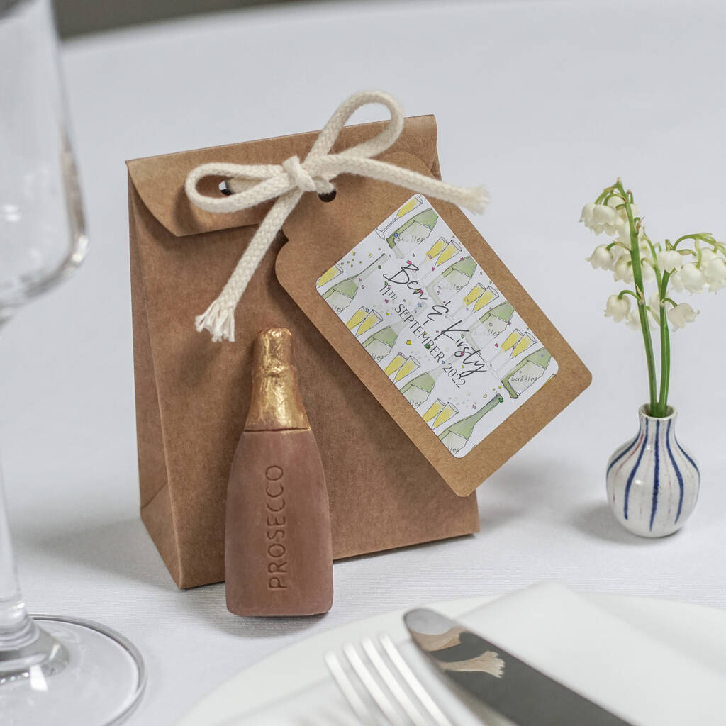 Personalised Champagne Chocolate Wedding Favours