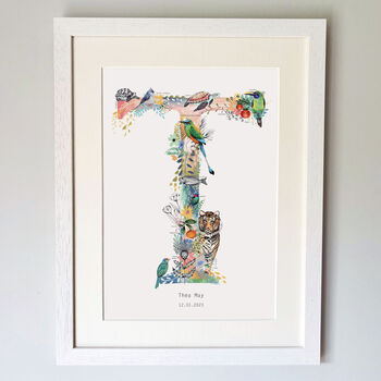 Personalised T To Z Pastel Wildlife Letter Print, 7 of 12