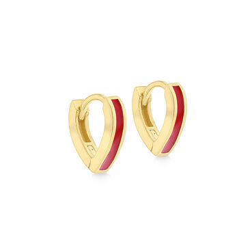 Gold Plater Silver And Enamel V Shape Hoop Earrings, 2 of 9