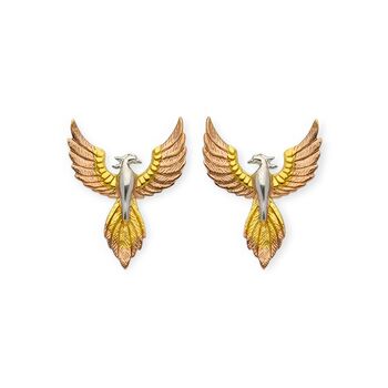 18ct Gold Plated Phoenix Stud Earrings, 2 of 7