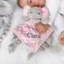Personalised Pink Bobble Elephant Baby Comforter, thumbnail 1 of 5