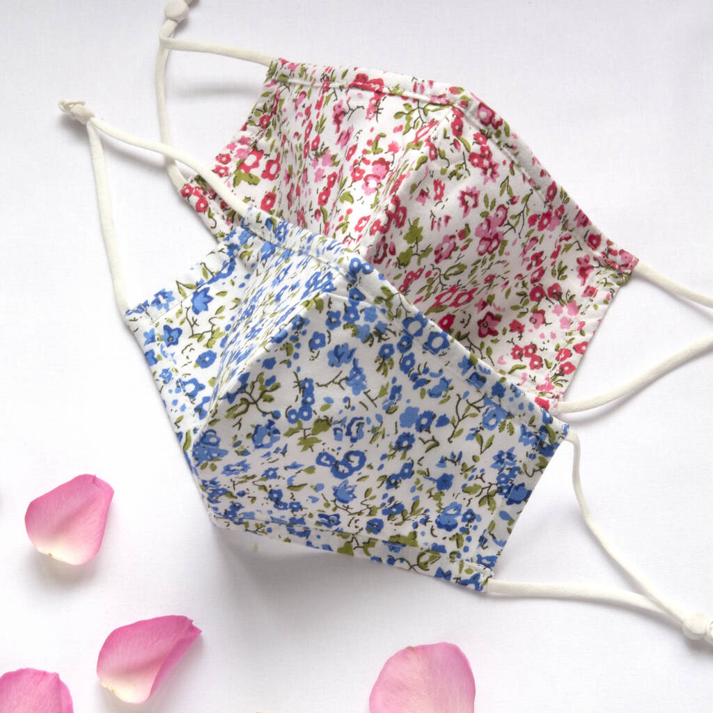 Set Of Two Shaped Floral Face Masks By Sweet Home