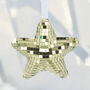 Gold Disco Star Christmas Tree Decoration, thumbnail 1 of 3