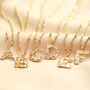 Hammered Initial Charm Necklace In Gold Plating, thumbnail 2 of 11