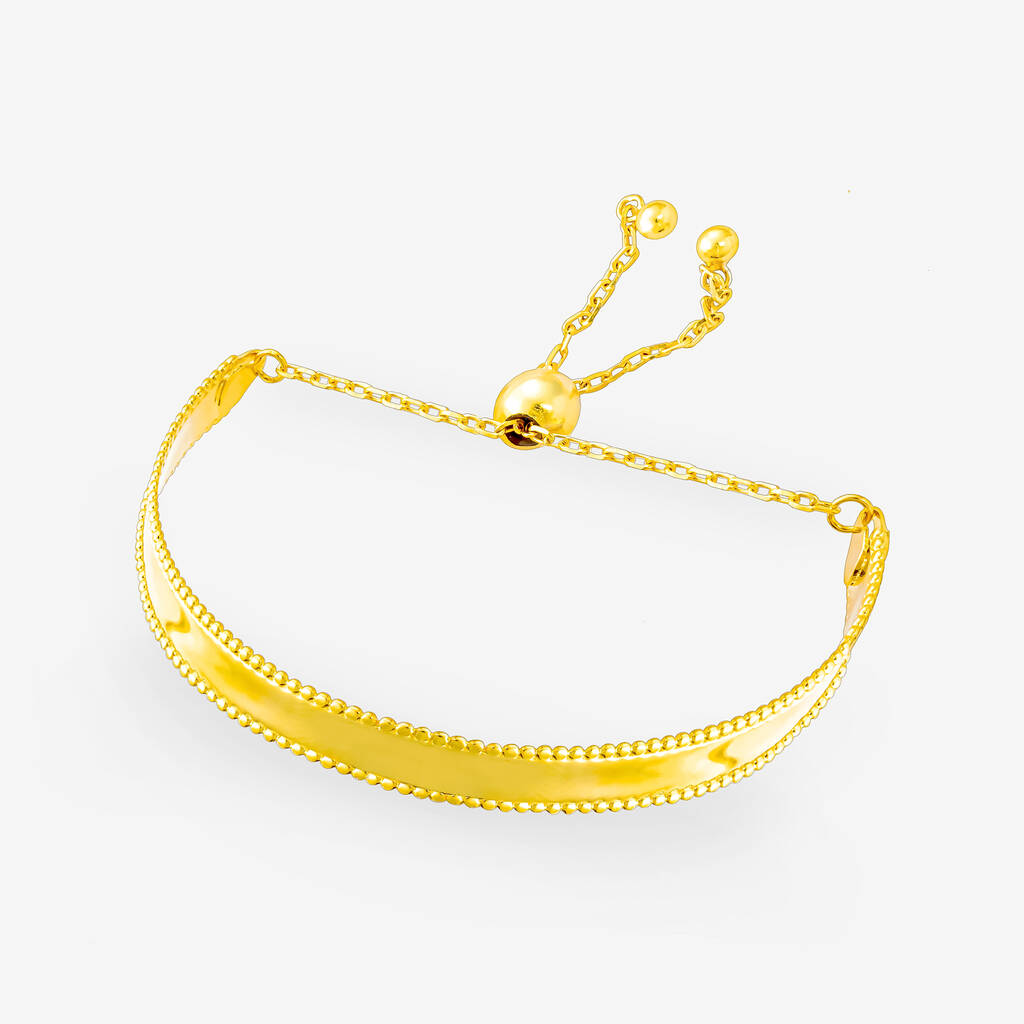 Sphere Cuff Bracelet Adjustable Slider 18ct Gold Plated, 1 of 4