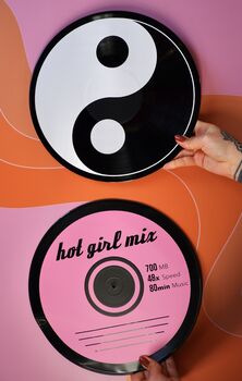 CD Disk Hot Girl Mix Upcycled 12' Lp Vinyl Record Decor, 8 of 9