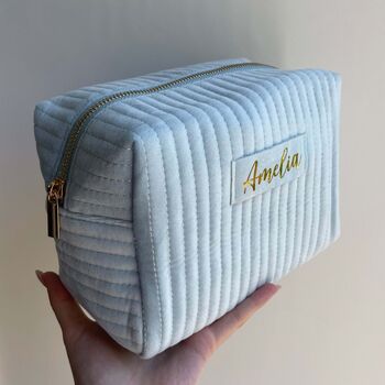 Personalised Soft Velvet Makeup Cosmetic Bag, 6 of 6