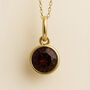 Personalised Gold Plated Sterling Silver January Garnet Birthstone Necklace, thumbnail 1 of 10