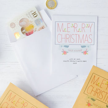 10 'Treat Yourself' Christmas Money Envelopes, 3 of 3