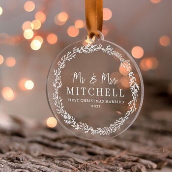 First Christmas As Mr And Mrs, Married Couple Bauble, 8 of 10
