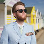 Mens Mint Green Gingham Slim Tie, thumbnail 7 of 8