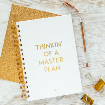 Personalised 'Thinkin' Of A Masterplan' Notebook, 2 of 5
