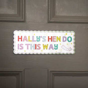 Personalised Party This Way Wall Mirror Sign, 2 of 9