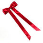 Girls Christmas Red Hair Bow Barrette In Satin, thumbnail 4 of 5