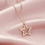 Personalised Open Star Birthstone Necklace, thumbnail 2 of 9