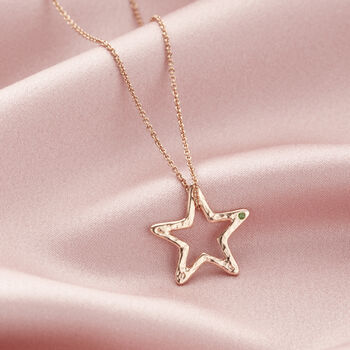 Personalised Open Star Birthstone Necklace, 2 of 9