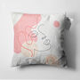 Pink And Ecru Abstract Face Pattern Cushion Cover, thumbnail 5 of 7