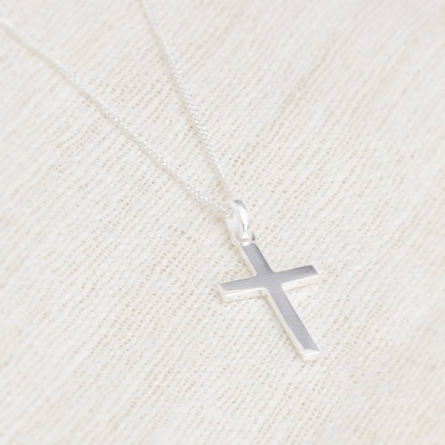 Personalised Sterling Silver Cross Necklace By Bloom Boutique ...