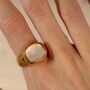 Mother Of Pearl Wide Signet Ring, thumbnail 1 of 2