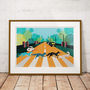London Prints The Abbey Road Foxes Illustrated Artwork, thumbnail 1 of 4