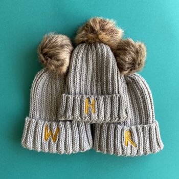 Personalised Embroidered Bobble Hat, 4 of 6