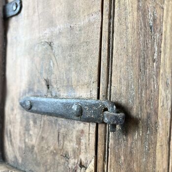 Authentic Antique Indian Wooden Shutter Mirror, 3 of 9