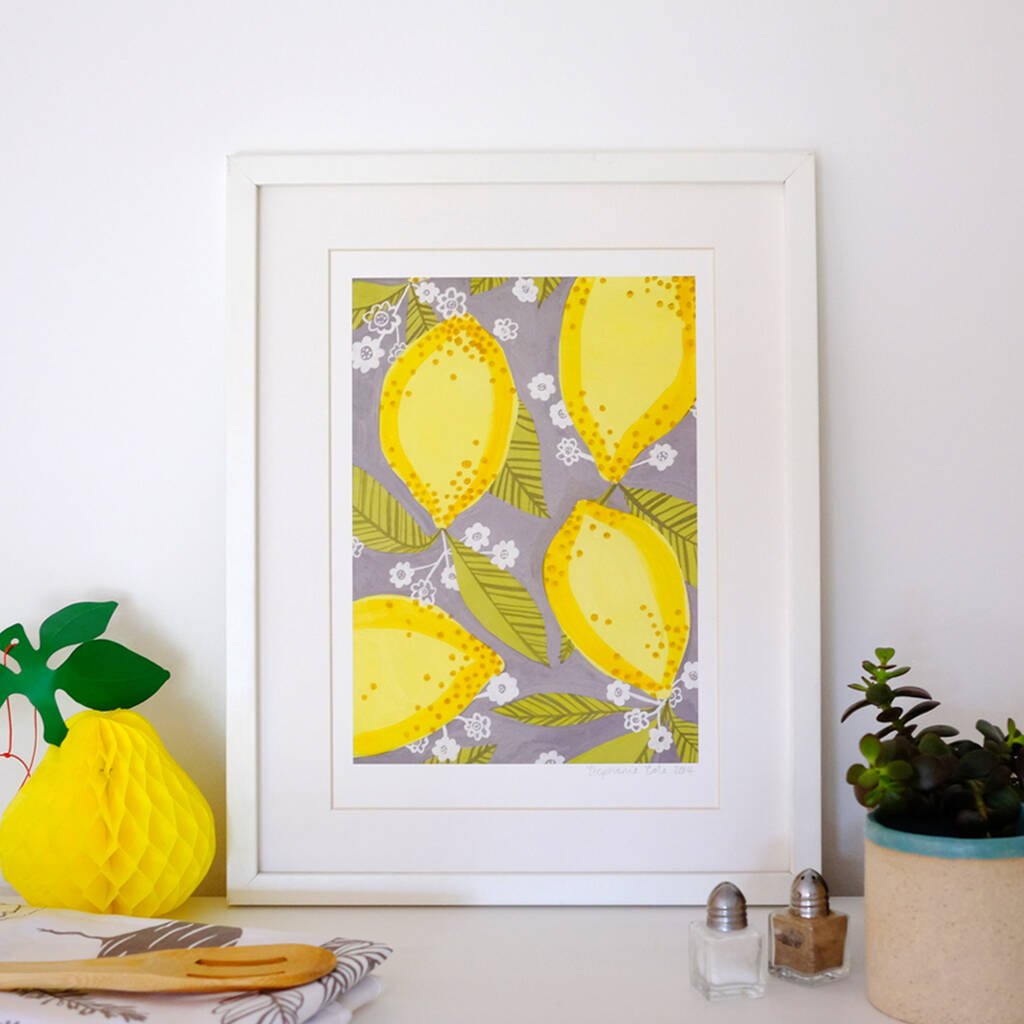 Lemons A4 Art Print Giclee By Stephanie Cole Design