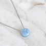 Blue Opal Teardrop October Birthstone Necklace, Silver, thumbnail 4 of 6