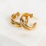 Gold Russian Wedding Ring Hoop Earrings, thumbnail 1 of 5