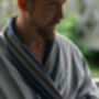 Organic Cotton Reversible Dressing Gown Robe Blue Aztec, thumbnail 7 of 7