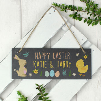 Personalised Easter Egg Hunt Slate Sign, 4 of 6