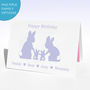 Personalised Bunnies Family Birthday Card, thumbnail 1 of 8