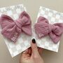 Dusky Pink Personalised Hair Bow Stocking Filler/Christmas Gift, thumbnail 1 of 6