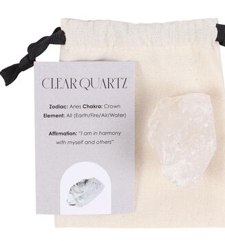 Raw Clear Quartz Healing Crystal Gift Set Aries, 2 of 6