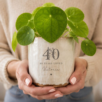 Personalised 40th Birthday Plant Pot, 3 of 9