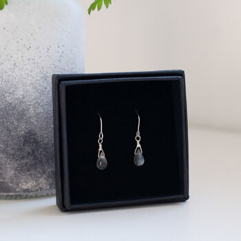 Labradorite Recycled Sterling Silver Earrings, 6 of 7