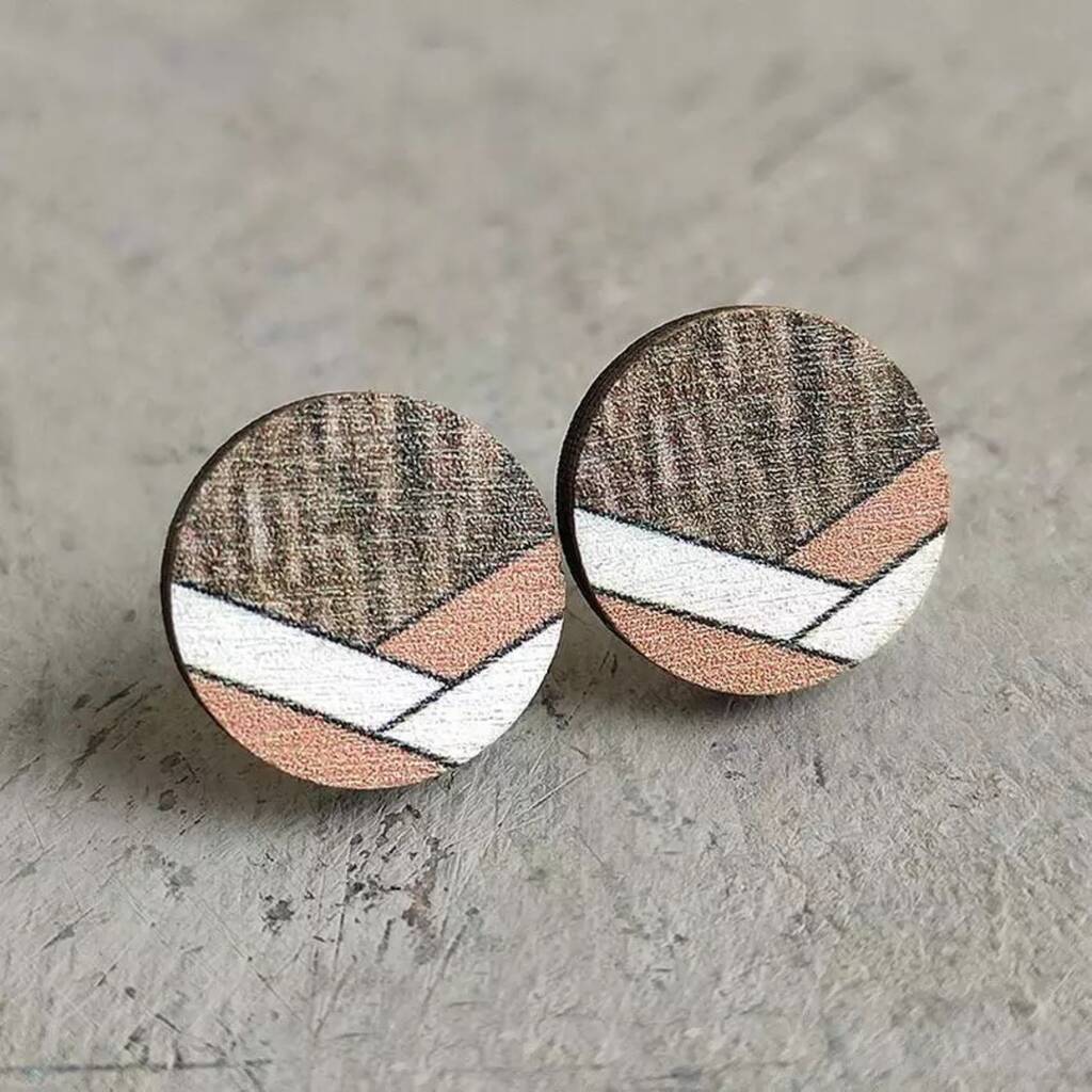Wooden Stud Earrings By Get it Rapt.
