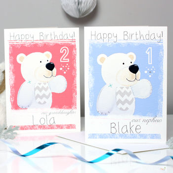 Personalised Arctic Polar Bear Birthday Card, 3 of 10