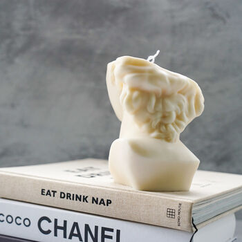 Half Face David Head Statue Soy Wax Candle, 3 of 4