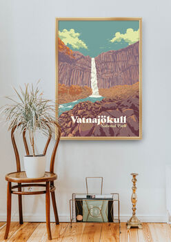 Vatnajokull National Park Iceland Travel Poster Print, 5 of 8