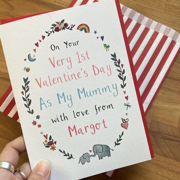 Personalised Very 1st Valentine's Day Mummy Card, 2 of 7