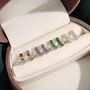 Sterling Silver Amethyst Purple Baguette Cz Stud Earrings, thumbnail 5 of 11