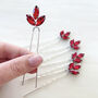 Set Of Five Vibrant Red Hair Pins, thumbnail 2 of 2